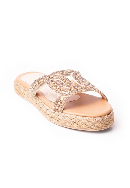 Price Shoes Sandalia Plana Para Mujer Brillantes 312GEORGINACHAMPANA