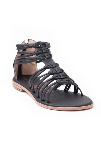 Price Shoes Sandalias Planas Para Dama 302E208SNEGRO Price Shoes