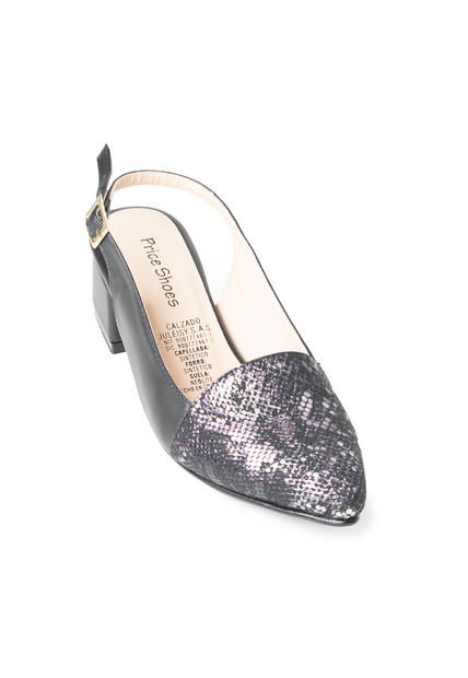 Price Shoes Tacon Bajo Para Mujeres 542684NEGRO