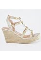 Price Shoes Plataforma Con Estoperoles Para Mujer 182AL844CHAMPANA de Price Shoes