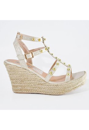 Price Shoes Plataforma Con Estoperoles Para Mujer 182AL844CHAMPANA