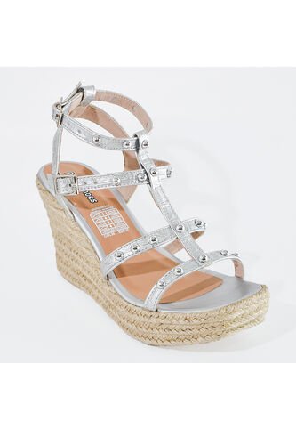Price Shoes Plataforma Con Estoperoles De Moda Para Mujer 182AL844PLATA Price Shoes