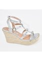 Price Shoes Plataforma Con Estoperoles De Moda Para Mujer 182AL844PLATA de Price Shoes
