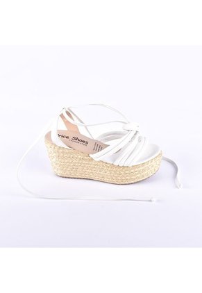 Priceshoes Sandalias Plataformas Mujeres 382R-14Blanco