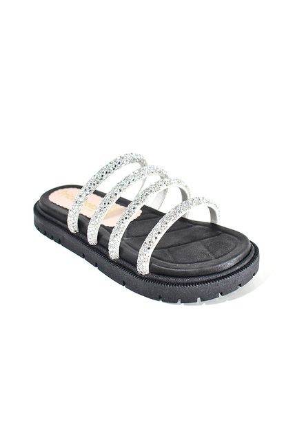 Price Shoes Sandalias Slide Brillo Mujer 282LV02NEGRO
