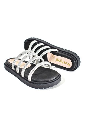 Price Shoes Sandalias Slide Brillo Mujer 282LV02NEGRO