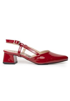 Priceshoes Zapatos Ejecutivo Puntudo En Charol Para Mujer 9721215ROJO