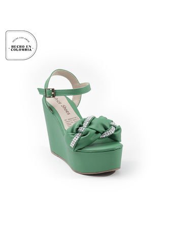 Price Shoes - Priceshoes Sandalias Plataformas Mujer 672003Verde