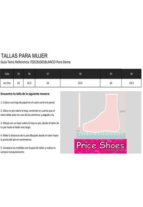 Price Shoes Tenis Para Dama 702C81001Blanco