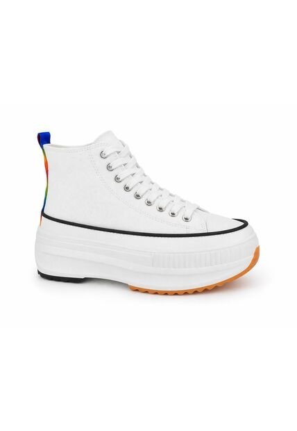 PriceShoes Tenis Plataforma Moda Para Mujer 622C62F1021BLANCO