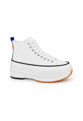 PriceShoes Tenis Plataforma Moda Para Mujer 622C62F1021BLANCO