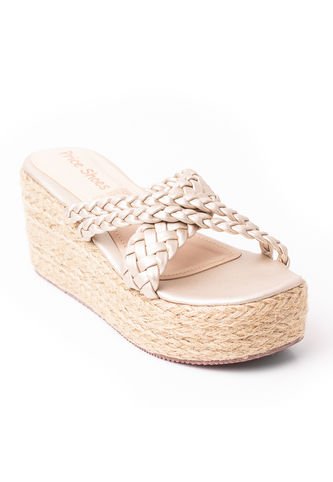 Priceshoes Plataformas En Yute Para Mujer 9521200CHAMPANA Price Shoes