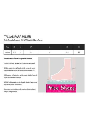 Priceshoes Tenis Deportivos Mujeres 702M001-04Gris