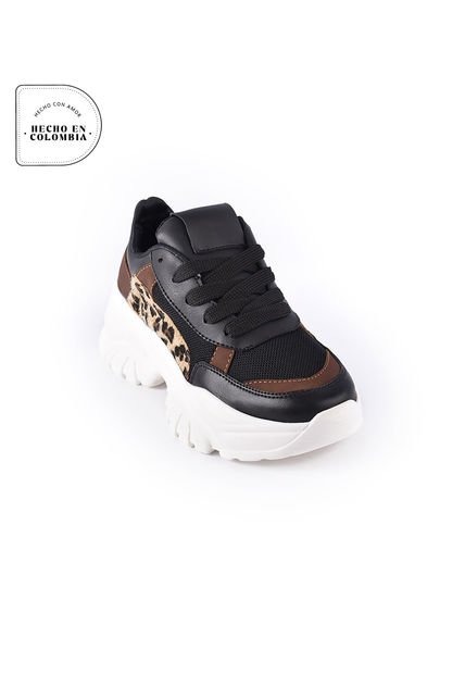 Priceshoes Tenis Moda Mujeres 962Grecianegro