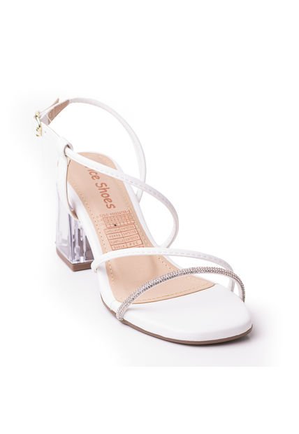 Priceshoes Sandalia Tacon Cristal 952A-15BLANCO