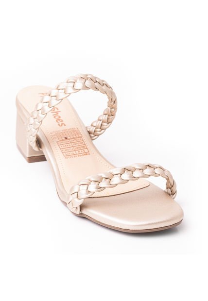 Price Shoes Tacon Bajo Para Mujeres 952F-07CHAMPANA