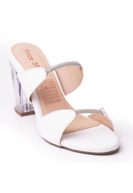 Priceshoes Sandalia Tacon Cristal 952L-19BLANCO