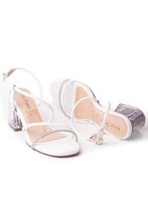 Priceshoes Sandalia Tacon Cristal 952A-15BLANCO