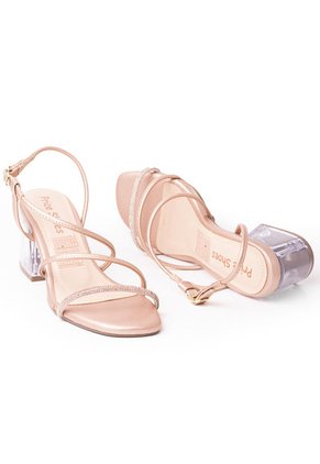 Priceshoes Sandalia Tacon Cristal 952A-15OROROSA