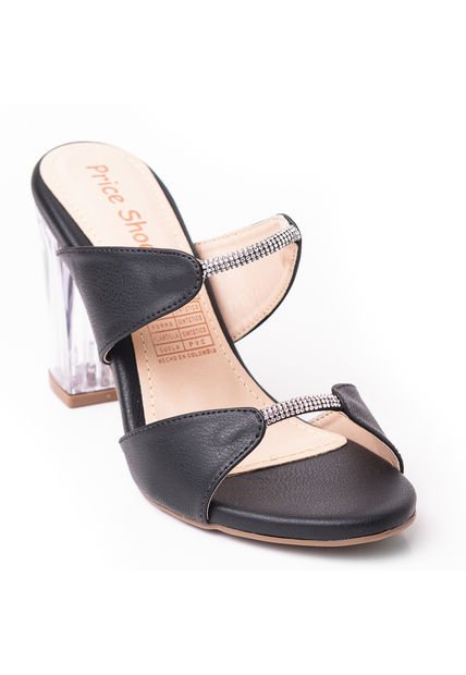 Priceshoes Sandalia Tacon Cristal 952L-19NEGRO