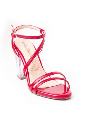 Priceshoes Sandalia Tacon Cristal 952TE-06ROJO