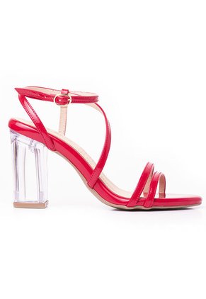 Priceshoes Sandalia Tacon Cristal 952TE-06ROJO