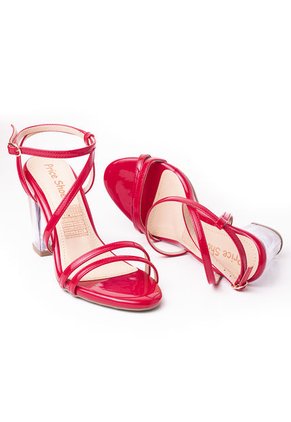 Priceshoes Sandalia Tacon Cristal 952TE-06ROJO