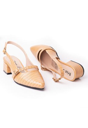 Price Shoes Tacon Puntudo Bajo Para Mujer 9721126CAMEL