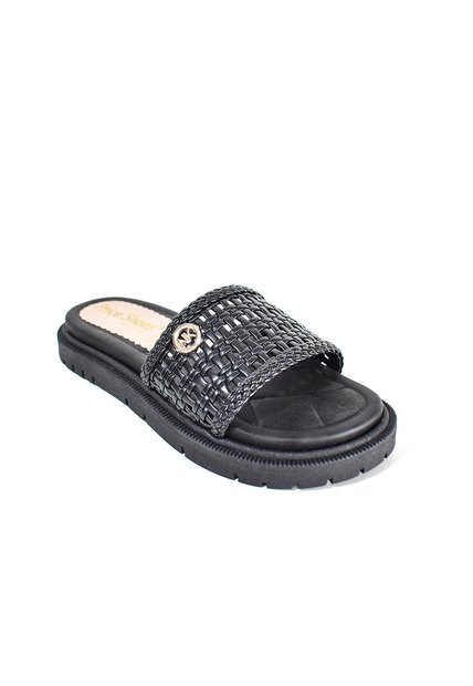 Price Shoes Sandalias Slide Tejida Mujer 282F-101LVNEGRO