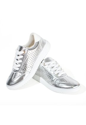 Price Shoes Tenis Urbanos Brillo Mujer 582408PLATA