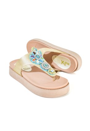 Price Shoes Sandalias Confort Bordada Mujer 752SK11CHAMPANA