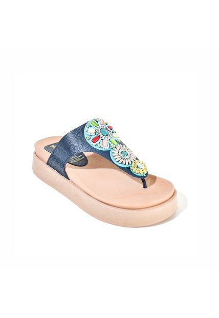 Price Shoes Sandalias Confort Bordada Mujer 752SK11AZUL