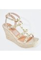Price Shoes Plataforma Con Estoperoles Para Mujer 182AL844CHAMPANA de Price Shoes