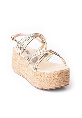 Priceshoes Plataformas En Yute Para Mujer 382075CHAMPANA Price Shoes