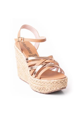 Priceshoes Plataformas En Yute Para Mujer 382011AMARETTO Price Shoes