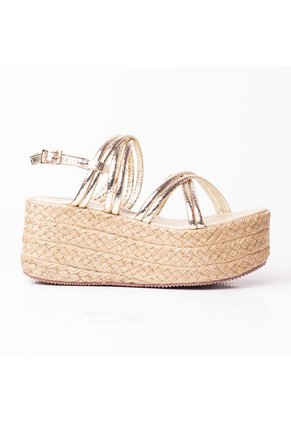 Priceshoes Plataformas En Yute Para Mujer 382075CHAMPANA