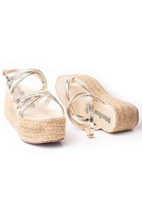 Priceshoes Plataformas En Yute Para Mujer 382075CHAMPANA