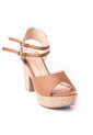 Price Shoes Sandalias Tacon Cubano Mujer 182CE828MIEL de Price Shoes