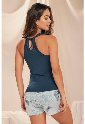 Pijama 11922 Conjunto Short Dama Verde Jade