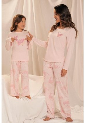 11911 Conjunto Pantalón M-Larga Niña Rosado - Rosa Claro