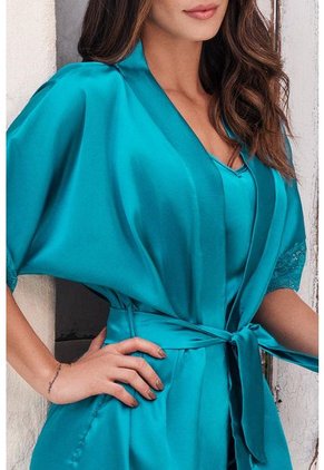 Pijama Kimono Satin Verde 12026