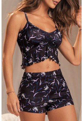 11898 Conjunto Short Sexy Negro - Negro