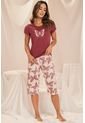 Pijama 11928 Conjunto Capri M-Corta Vino Tinto de Provócame