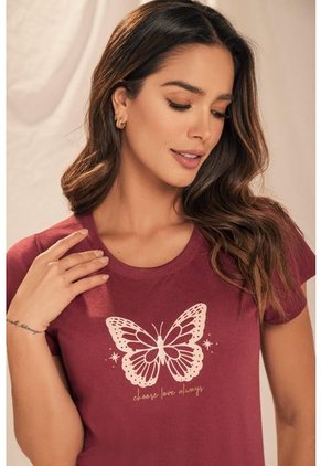 Pijama 11928 Conjunto Capri M-Corta Vino Tinto