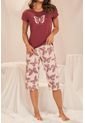 Pijama 11928 Conjunto Capri M-Corta Vino Tinto de Provócame