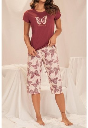 Pijama 11928 Conjunto Capri M-Corta Vino Tinto