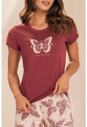 Pijama 11928 Conjunto Capri M-Corta Vino Tinto