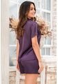 Short Camisa Satín Uva 11973 - Purpura de Provócame