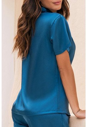 11946 Conjunto Pantalon Satín Verde Jade - Verde