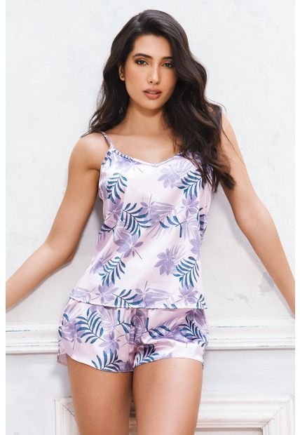 11848 Short Tiras Satin Palo Rosa - Rosa Claro